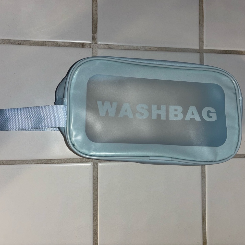 Small blue wash bag